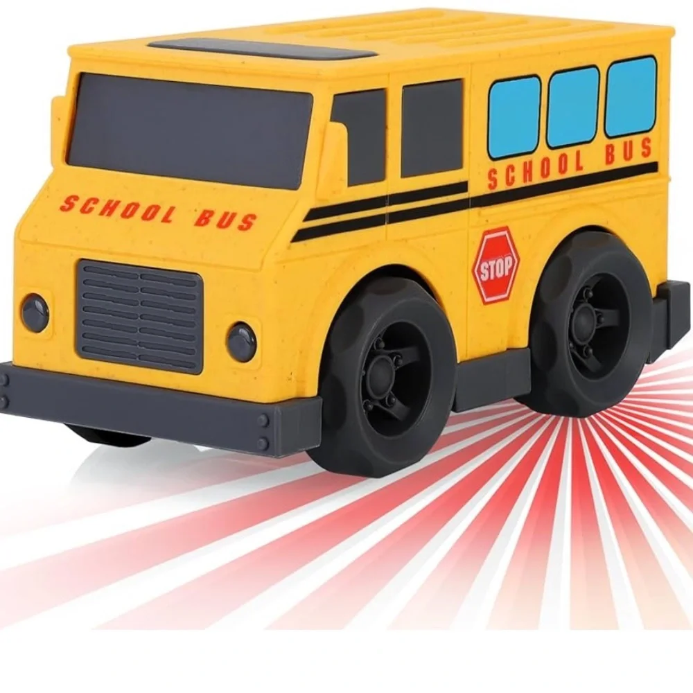 ✨BNWT - Eco-Friendly Wheat Straw Educational Toy Yellow Bus with Light & Sound✨